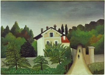 Landschap aan de oevers van de Oise, gebied van Chaponv